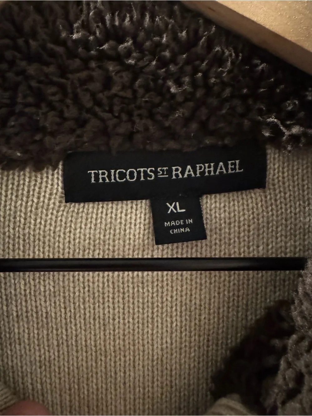 Tricots st Raphael Men's Cable-Knit Button Mock Neck Sweater - Beige XL
